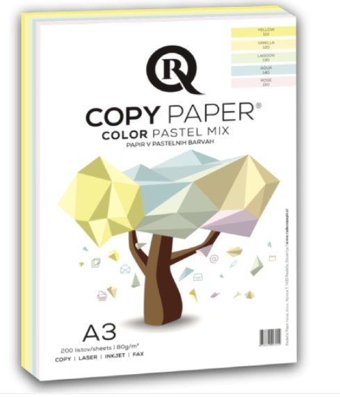 Papir barvni a3 r-copy 80gr mix pastel 1/200
