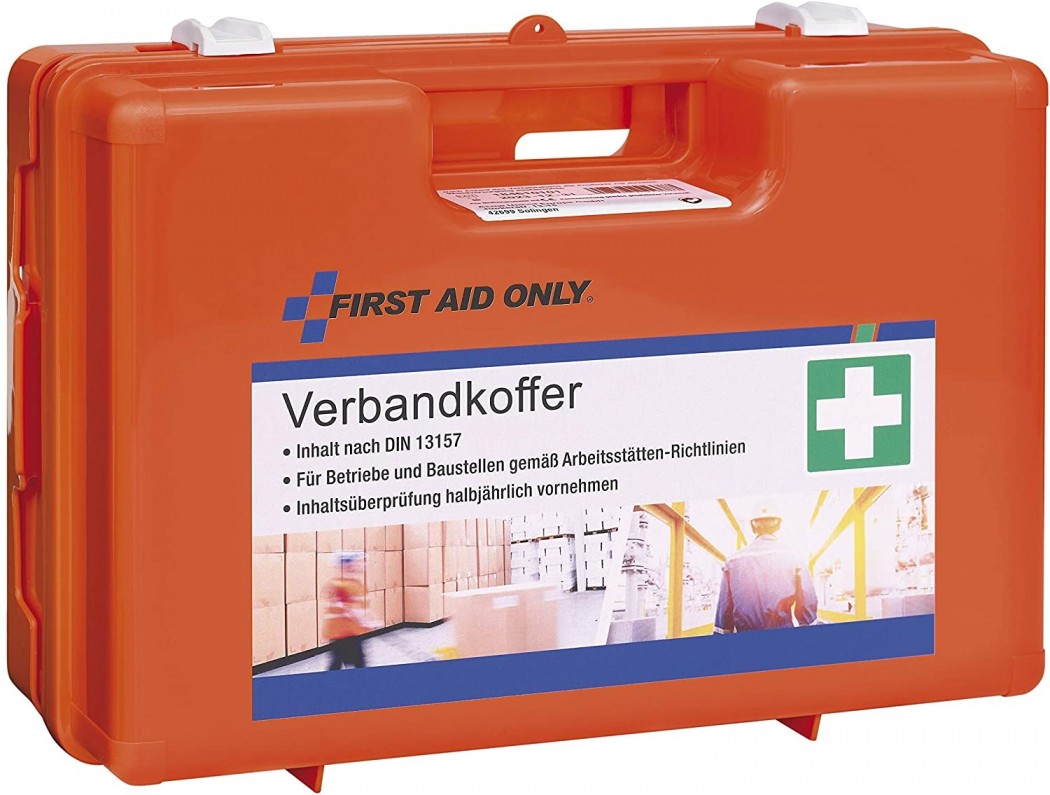 Kovček za prvo pomoč first aid din 13157 oranžen p-10016